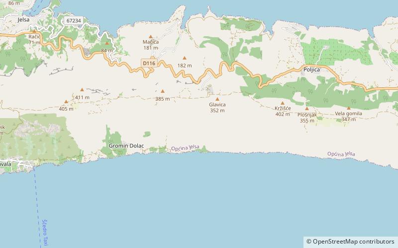 grapceva cave hvar location map