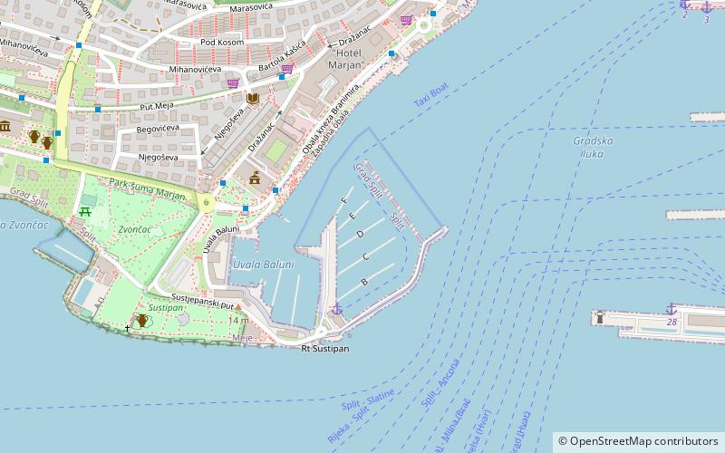 Yachting ACI Marina in Split location map