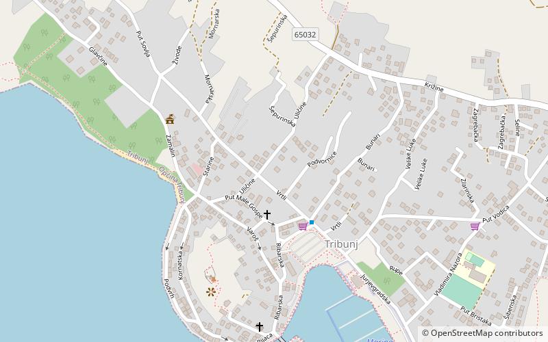 Tribunj location map