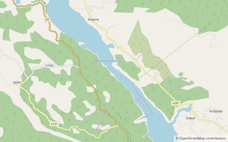 Peruća Lake location map