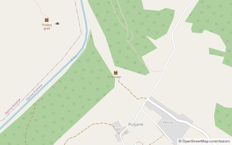 necven krka national park location map