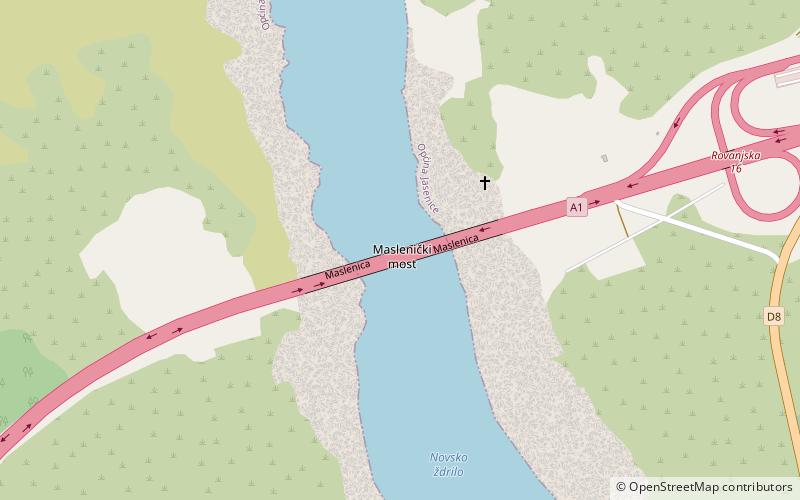 Maslenica-Autobahnbrücke location map