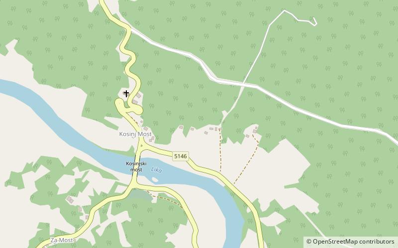 Kosinj Bridge location map
