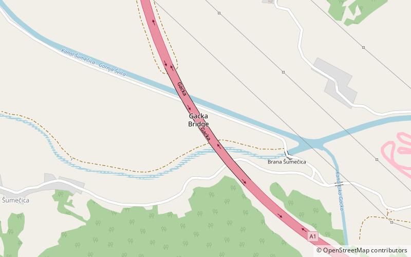 gacka bridge otocac location map