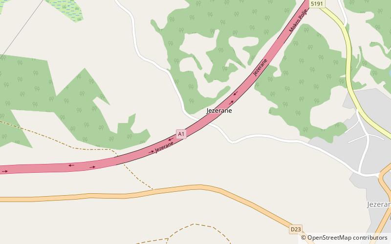 Jezerane Viaduct location map