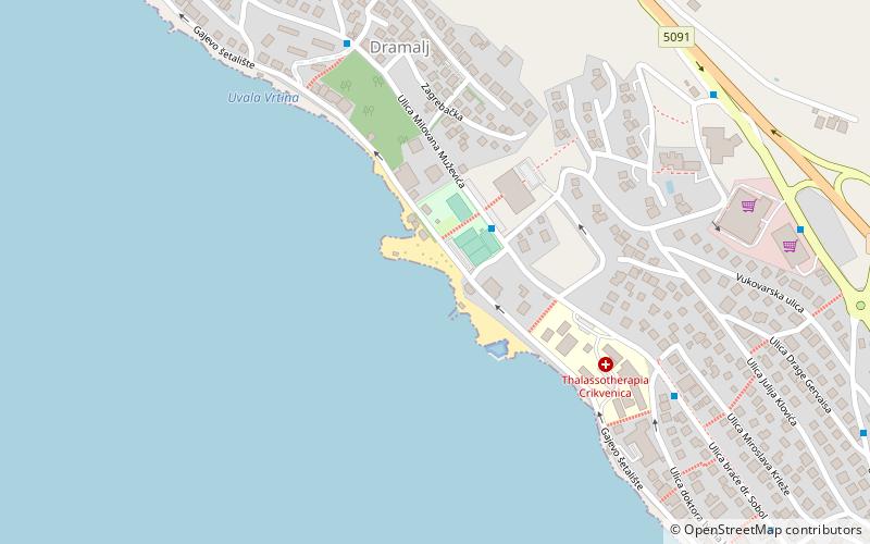 omorika beach crikvenica location map