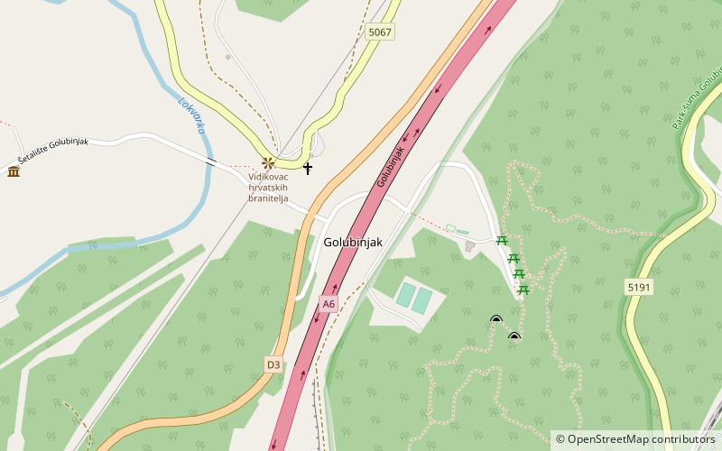 golubinjak viaduct location map