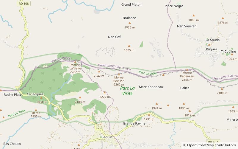 morne bois pin park narodowy la visite location map