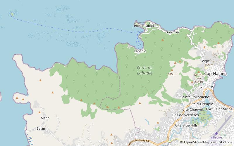 paradise beach cap haitien location map
