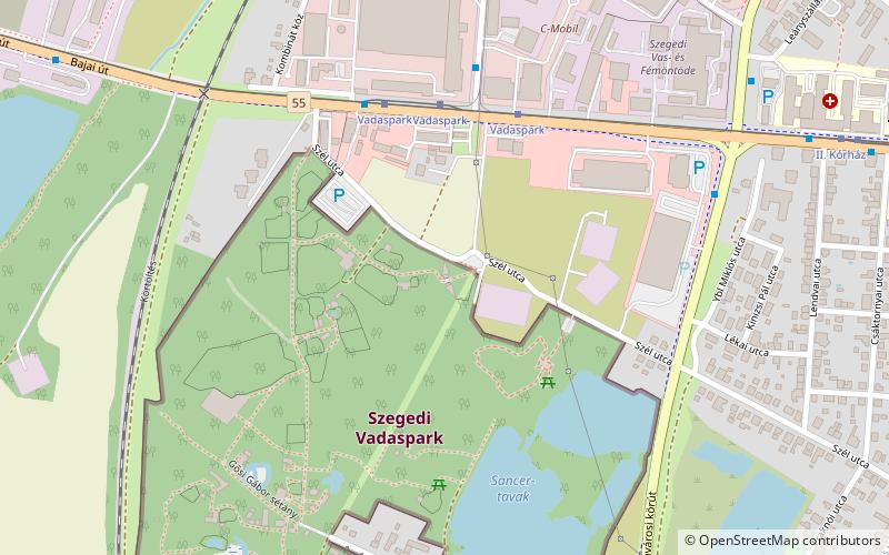 szegedi vadaspark fobejarat location map