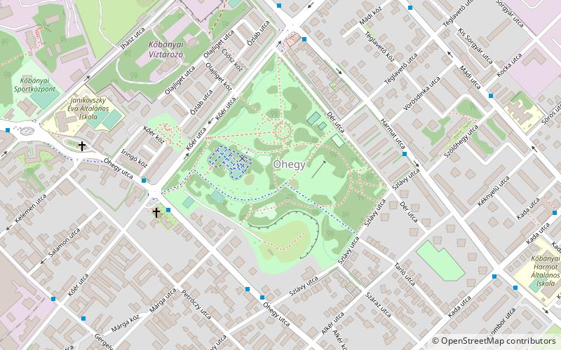 Óhegy park location map