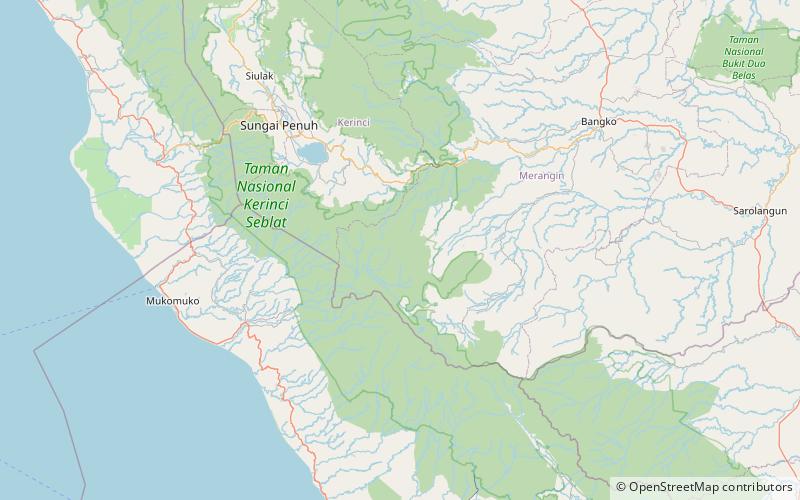 mount sumbing kerinci seblat national park location map