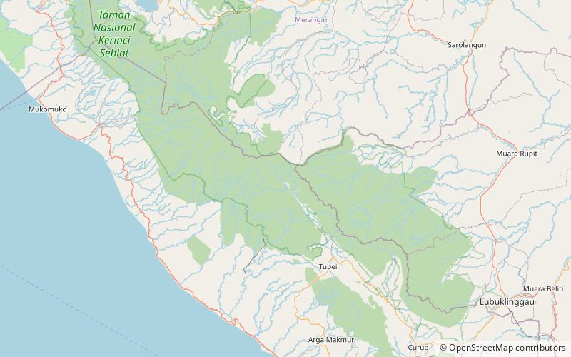 mount pendan kerinci seblat national park location map