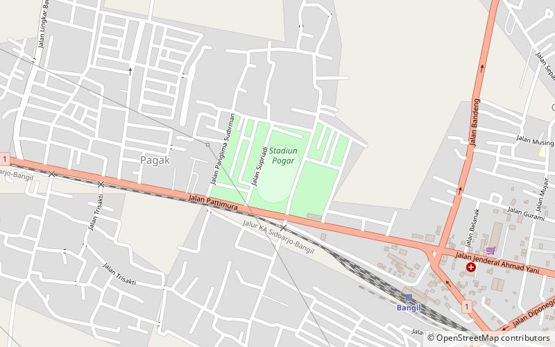 Pogar Bangil Stadium location map