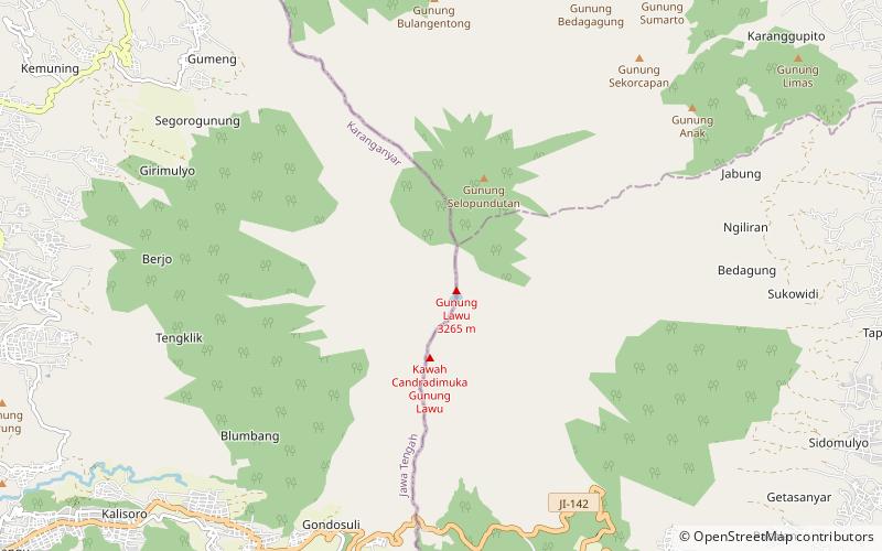 Mount Lawu location map