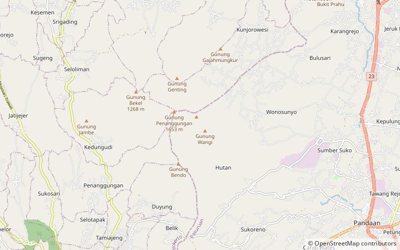 Mount Penanggungan location map