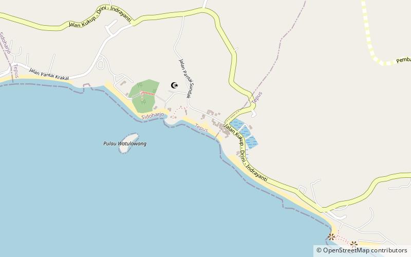 sundak beach gunung kidul location map