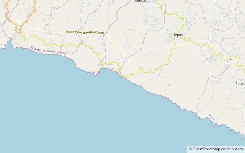 indrayanti beach kabupaten de gunung kidul location map