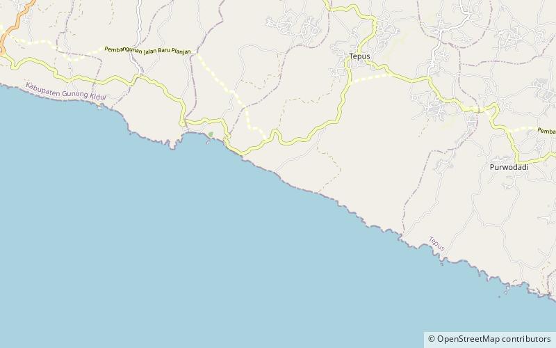 poh tunggal beach gunung kidul location map