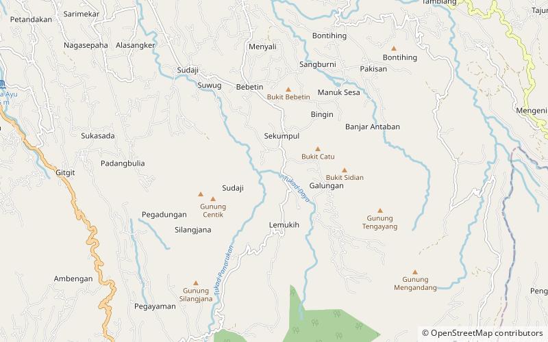 Sekumpul Waterfall location map
