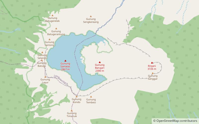 mount barujari mount rinjani location map