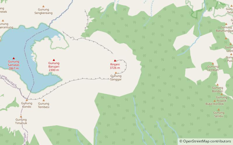 gunung sanggar mount rinjani location map