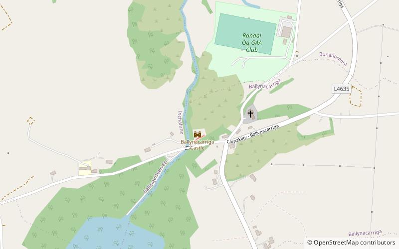 Ballinacarriga Castle location map