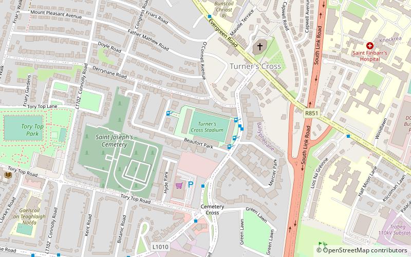 Turners Cross Stadium location map