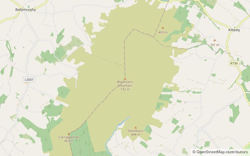 Blackstairs Mountain location map