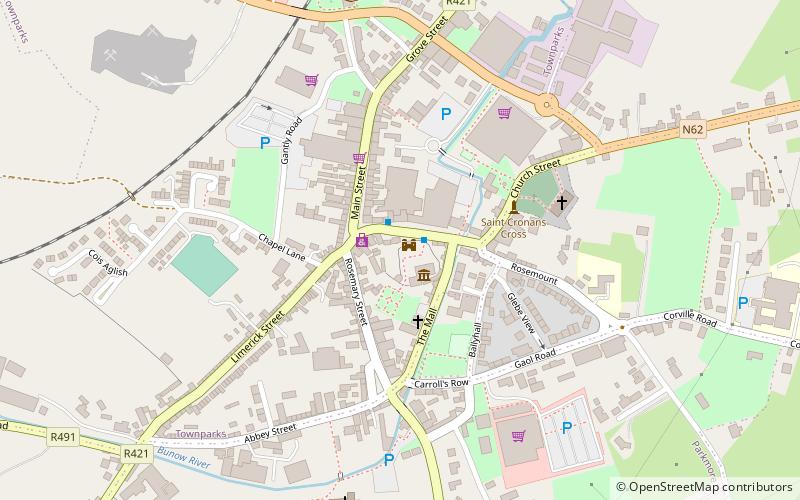 Roscrea Castle location map