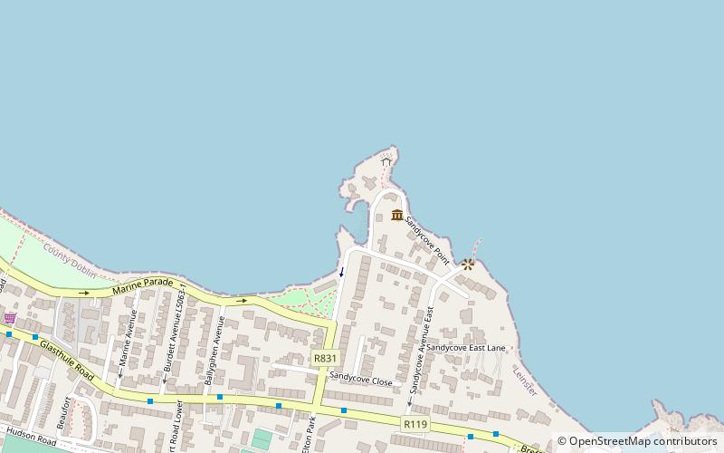 sandycove beach dublin location map