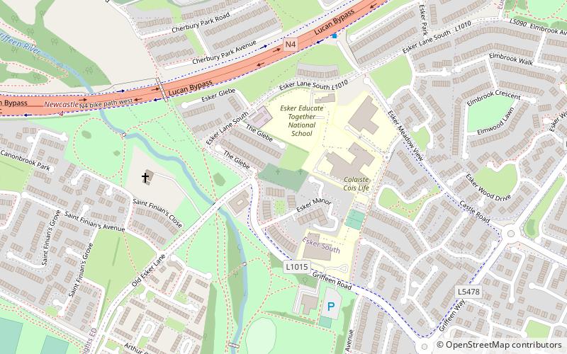 St Finian's Esker church and graveyard location map