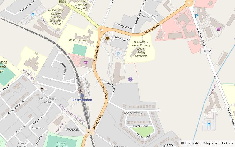 Roscommon Abbey location map