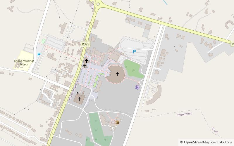 Knock basilica location map