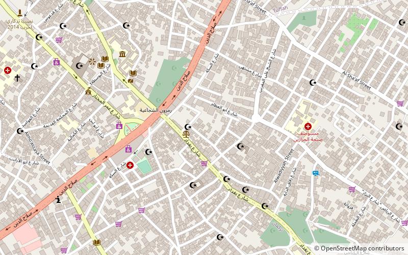 mahkamah mosque gaza strip location map