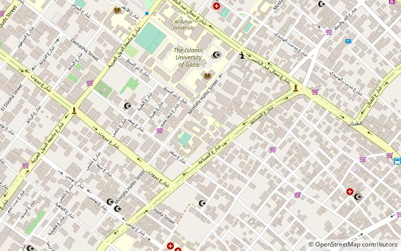 al aqsa university gaza strip location map