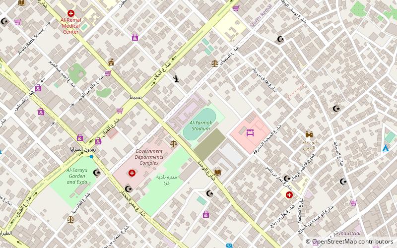 yarmouk stadium franja de gaza location map
