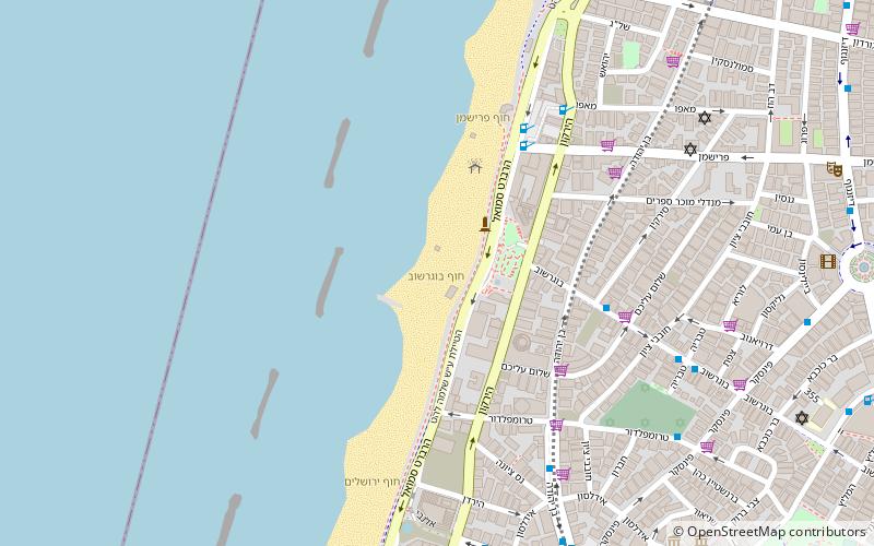 bograshov beach tel aviv jaffa location map