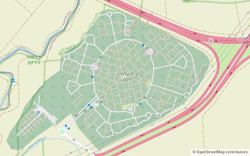 Yarkon Cemetery location map