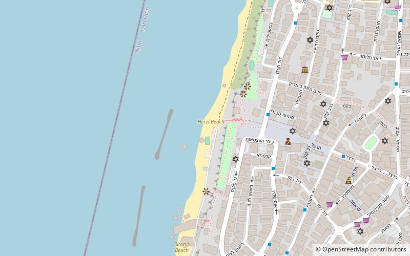 herzl beach netanya location map