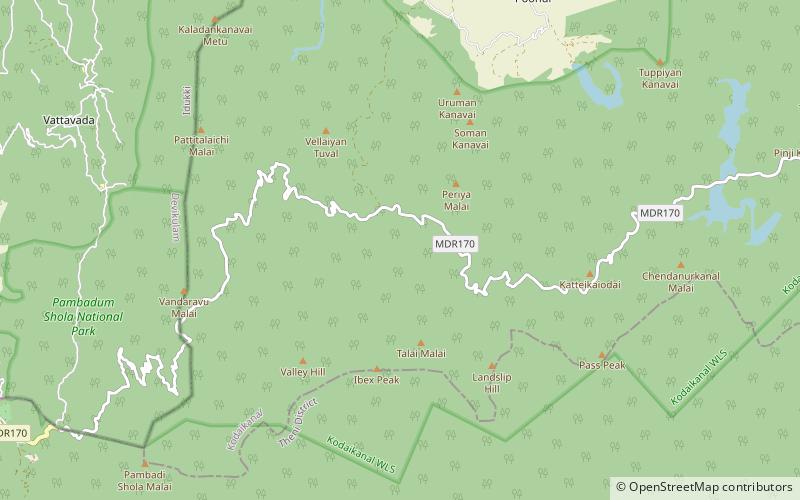 Kodaikanal–Munnar Road location map