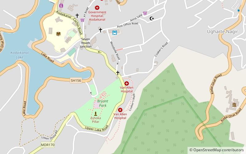 coakers walk kodaikanal location map