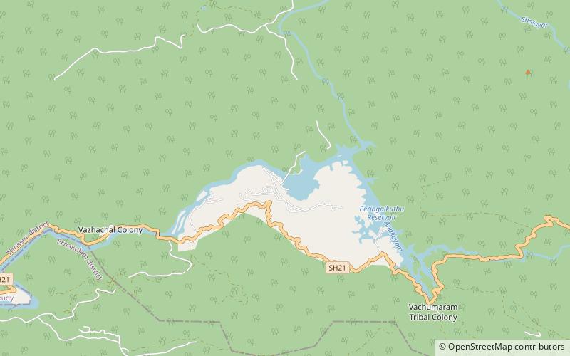 Peringalkuthu Dam location map