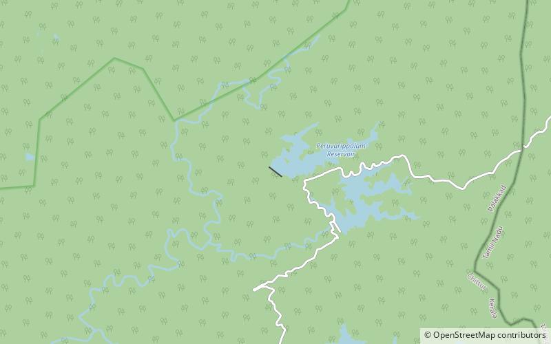 peruvaripallam dam sanktuarium dzikiej przyrody parambikulam location map
