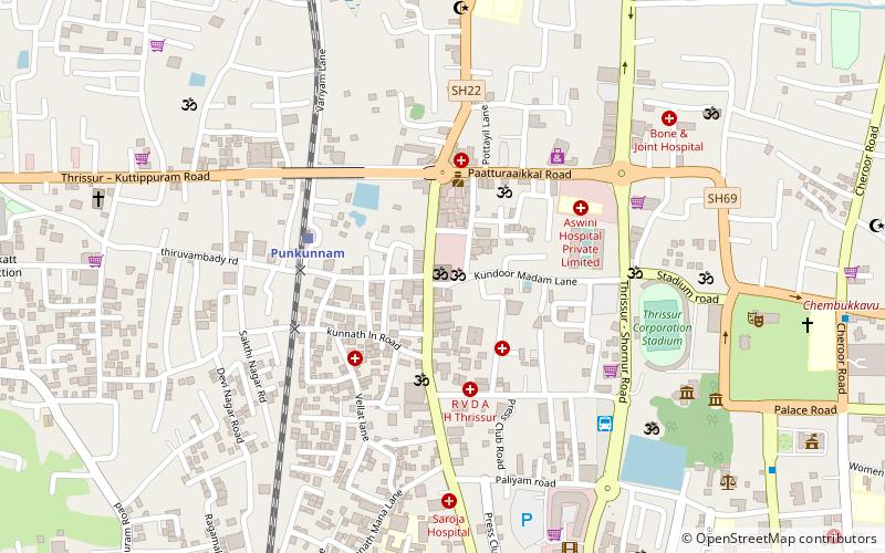 Thiruvambadi Sri Krishna Temple location map