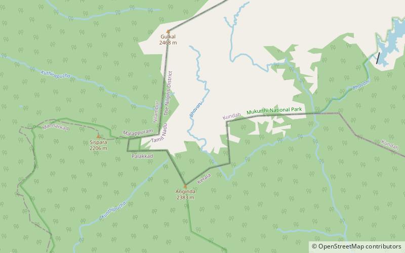 Anginda peak location map