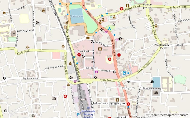 s m street calicut kozhikode location map