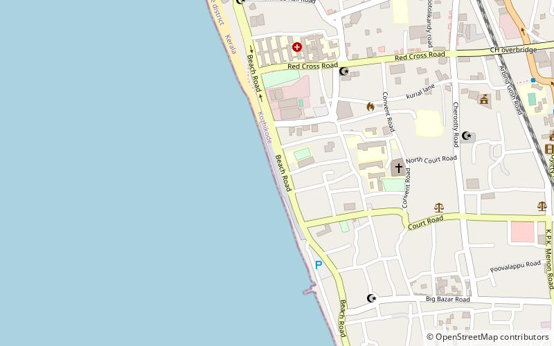 calicut beach kozhikode location map