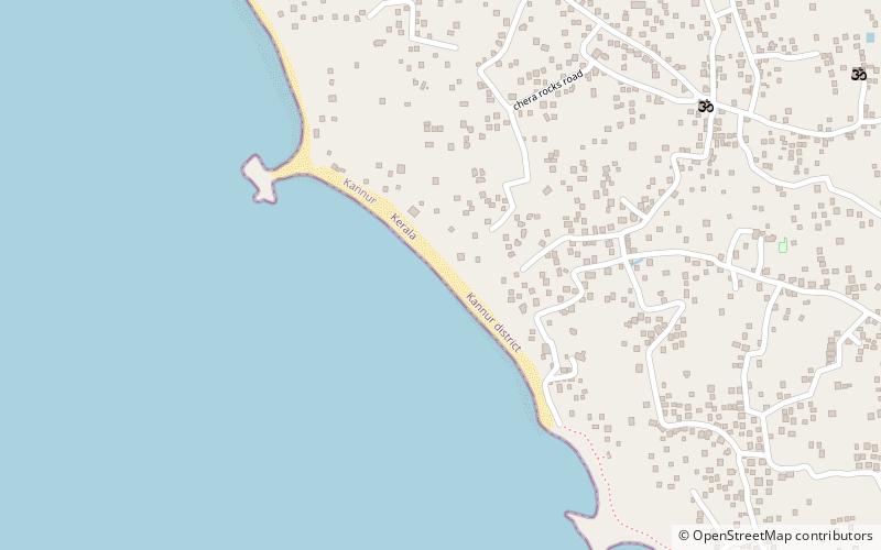 ezhara beach kannur location map