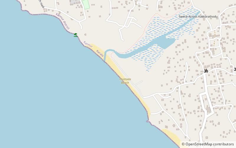 thottada beach kannur location map